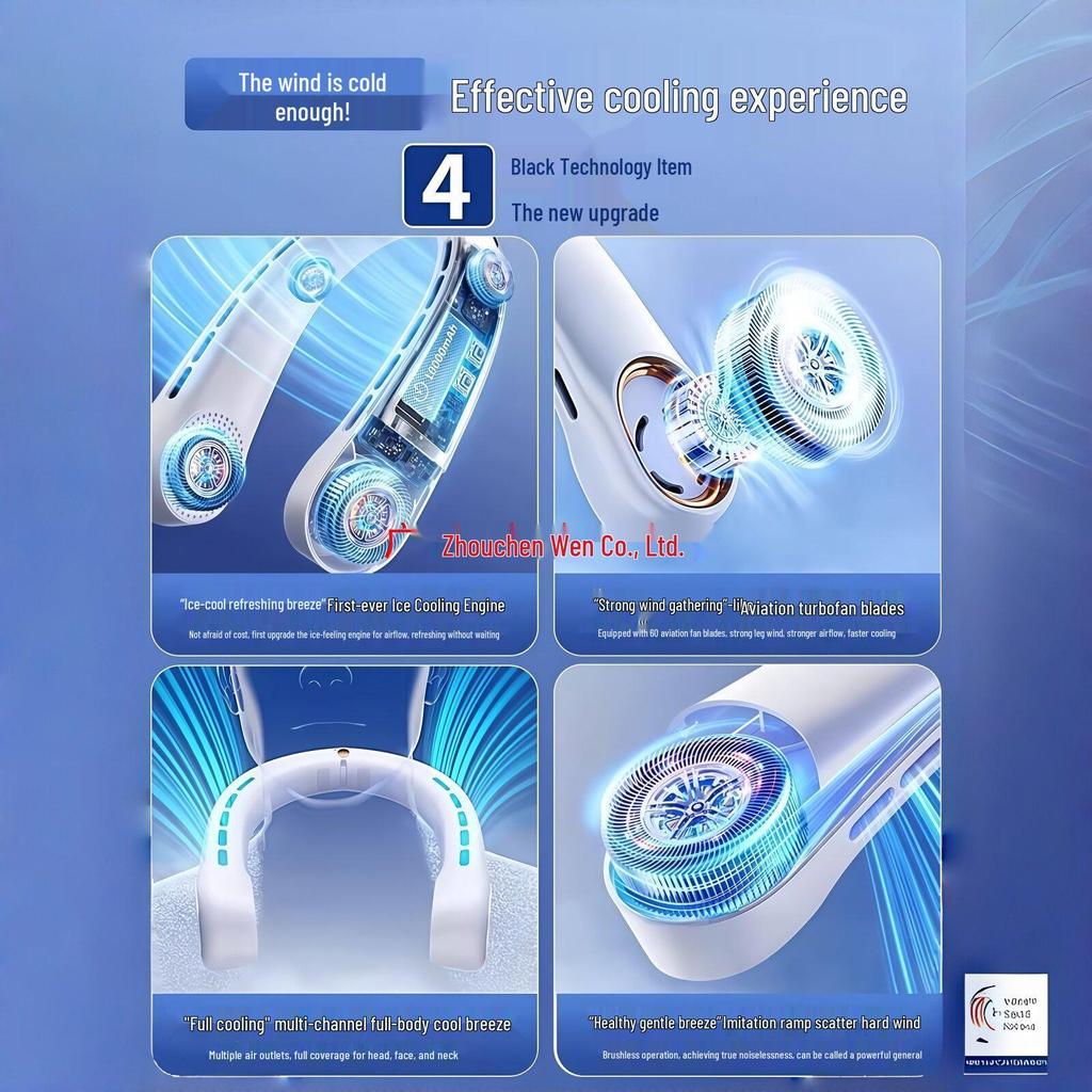 2026 Rechargeable Bladeless Neck Fan - Portable USB Personal Fan