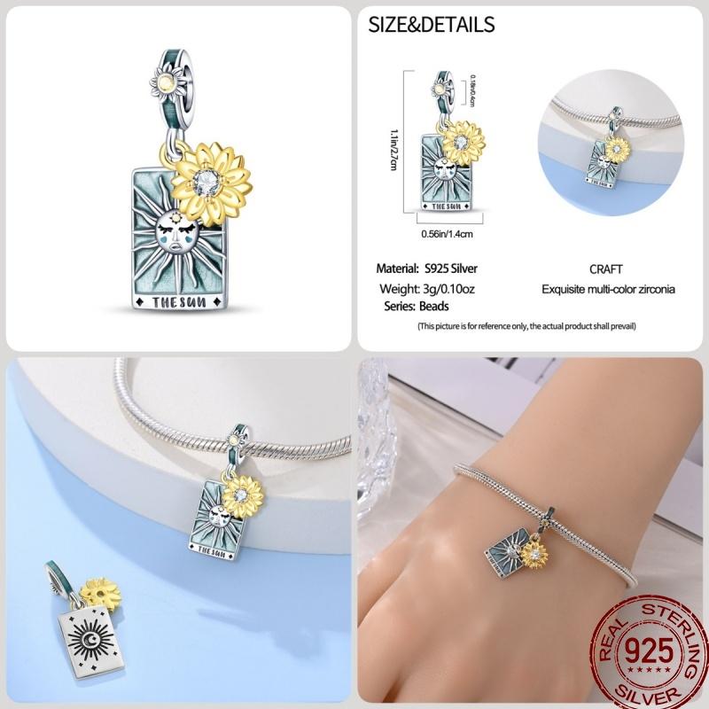 New Copper Magic Tarot Series Green Zircon Tree Of Life Charms Bead Fit Pan Bracelets Diy Madam Jewelry Gift