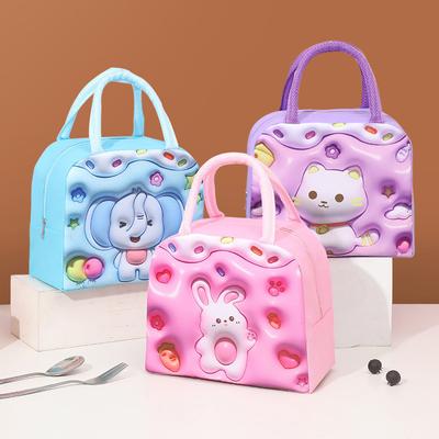 Cartoon Children Kids Bento Bag Oxford Aluminum Foil Thermal Bags For Girls Insulation Waterproof Lunch Box School Office Picnic