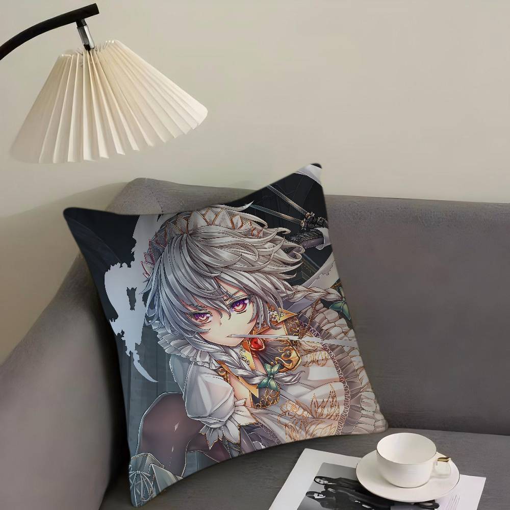 

I-Izayoi Sakuya Cartoon Animation Personalized Pillow Cover Kids Bedroom Wild Party Decor Pillowcase Kid Birthday Shower Gift 16x16Inch