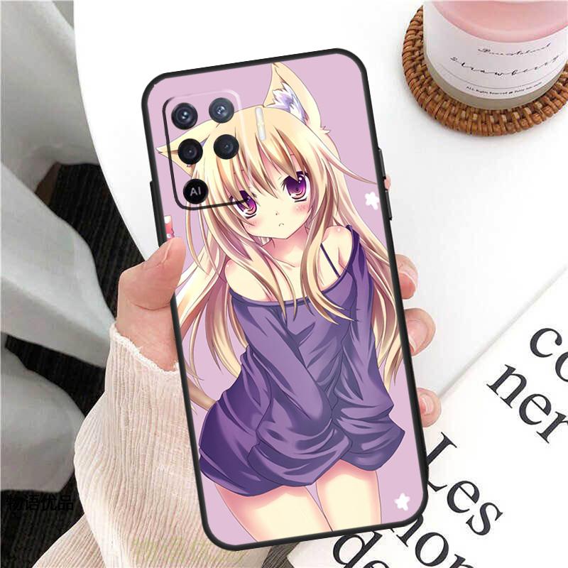 Anime Cat Girl Case For Oppo A78 A54 A74 A94 A17 A57 A77 A76 A16 A96 A18 A60 A80 A40 A38 A58 A98 A15 A5 Pro