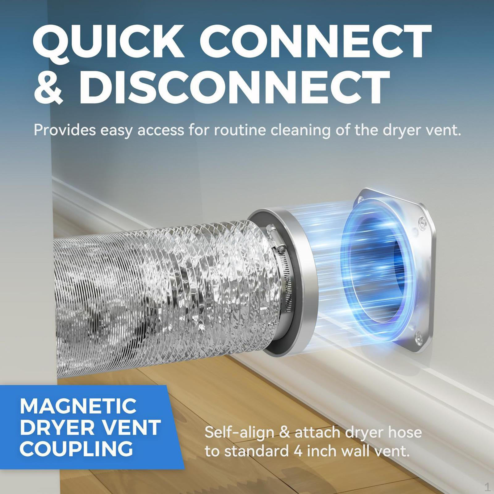 

Dryer Vent Coupling with 4 inch Hose.Self Alignment Easy to Clean Install Quick Connection &