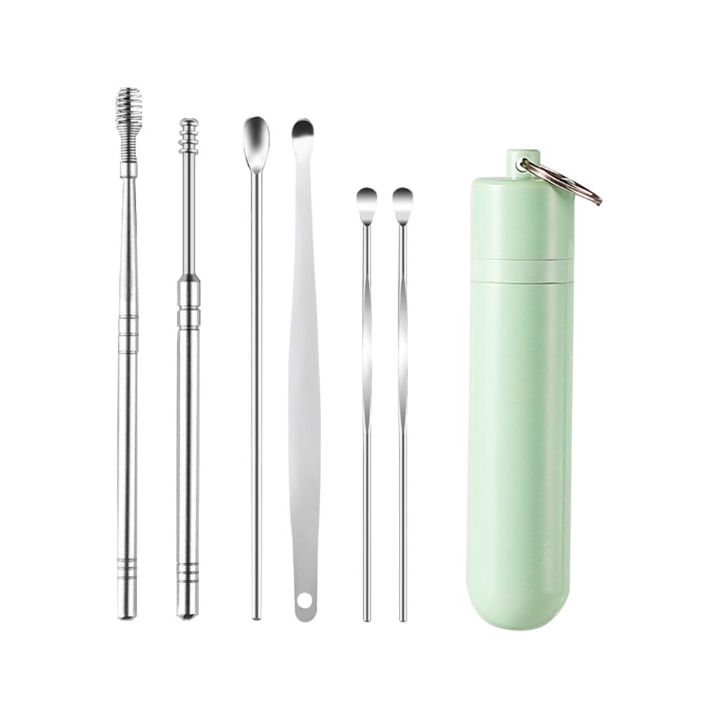 6 Counts/Set Ear Wax Removal Tool Set With Storage Tube