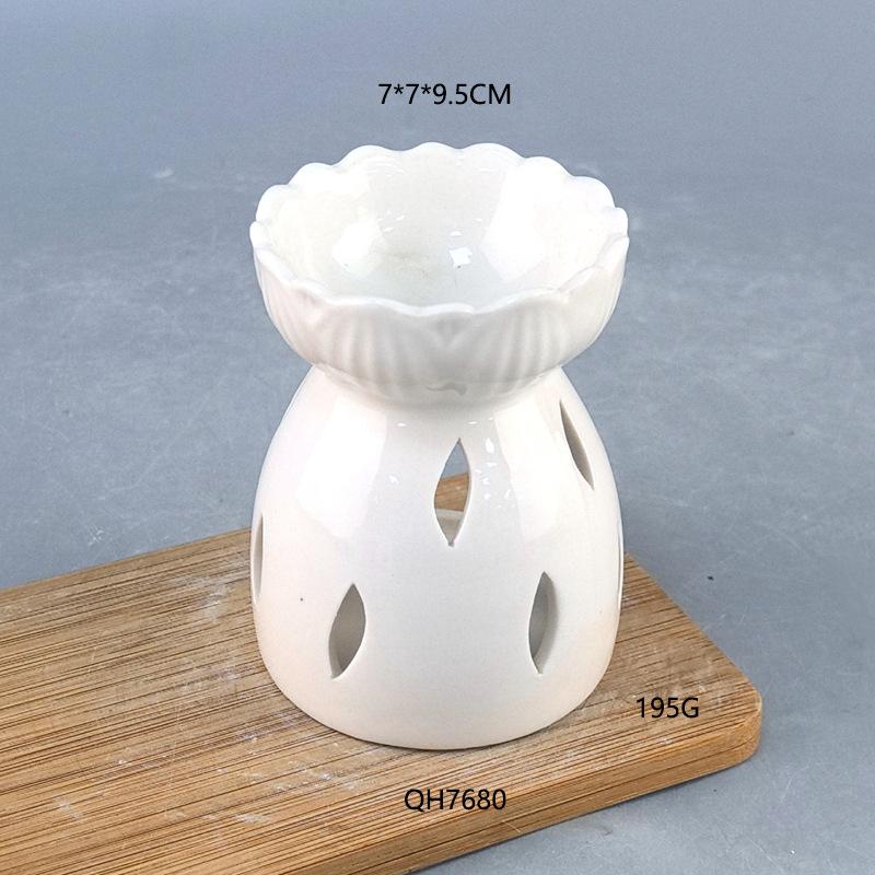 Ceramic Pure Black With Flower Holes Aromatherapy Stove Essential Oil Essential Oil Heating Stove