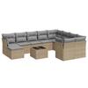 Vidaxl 11-Cz. Set di Mobili da Giardino con Cuscini, Beige, Polyrattan