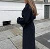 European & American Women's Double-Breasted Lapel Wool Coat - Casual, Loose, Fashionable.