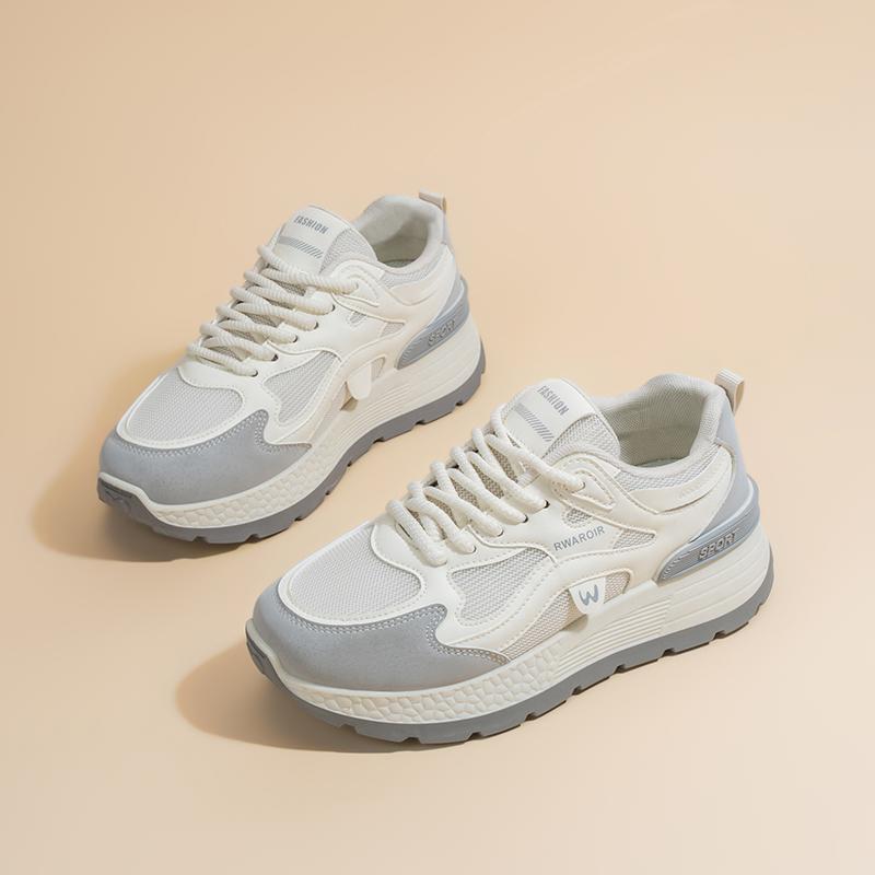 Women'S Dad Shoes Spring New Breathable Mesh Korean Style Thick Sole Casual Running Sneakers
