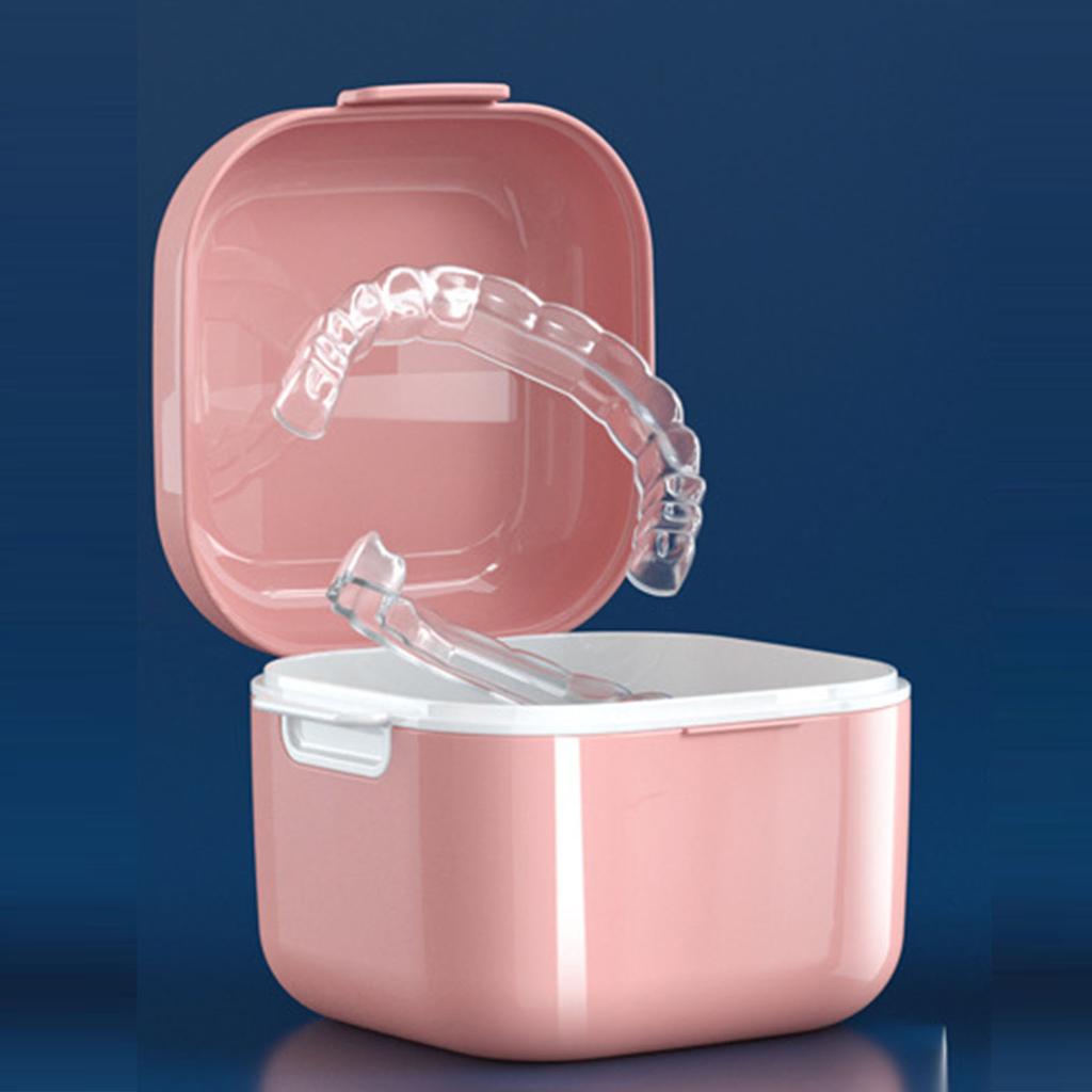 Denture Bath Case Denture Soaking Holder Portable Compact Denture Soak Container Multifunctional False Teeth Storage Case for Home Travel