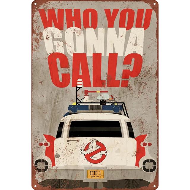 Ghostbusters Vintage Metall-Wandbild, Retro-Filmdeko, Sammler-Blechposter für Heimkino, Männerhöhle xin