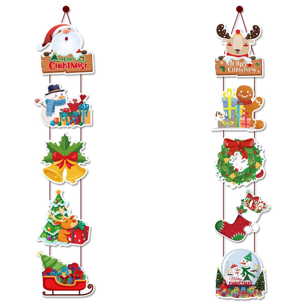 

Праздничные рождественские бумажные подвески для двери с мультяшными оленями