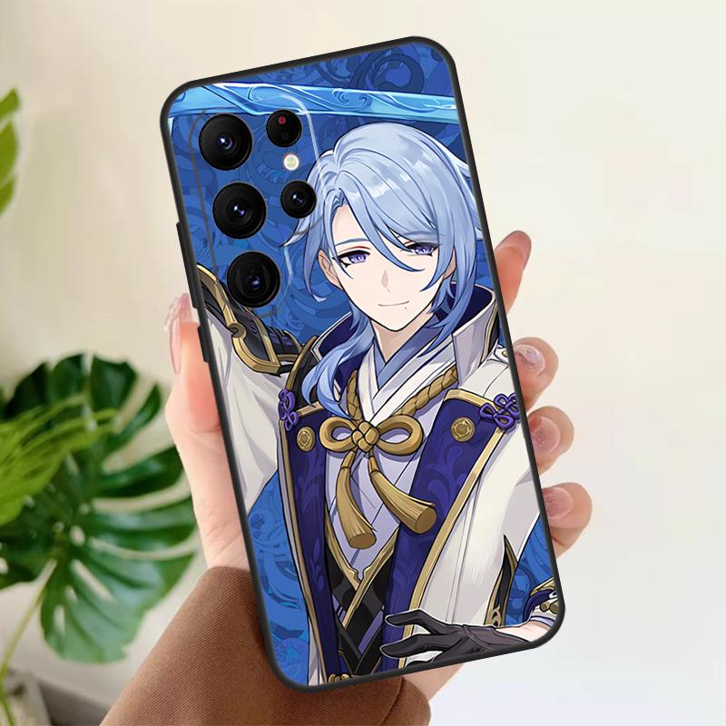 Genshin Impact Kamisato Ayato Soft Case For Samsung Galaxy S21 S22 S23 S24 S25 Ultra S9 S10 Plus S20 FE S24 FE Phone Cover
