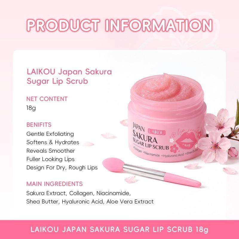 Japan Sakura Sugar Lip Scrub 18g for Daily Preparation Before Applying Lipstick