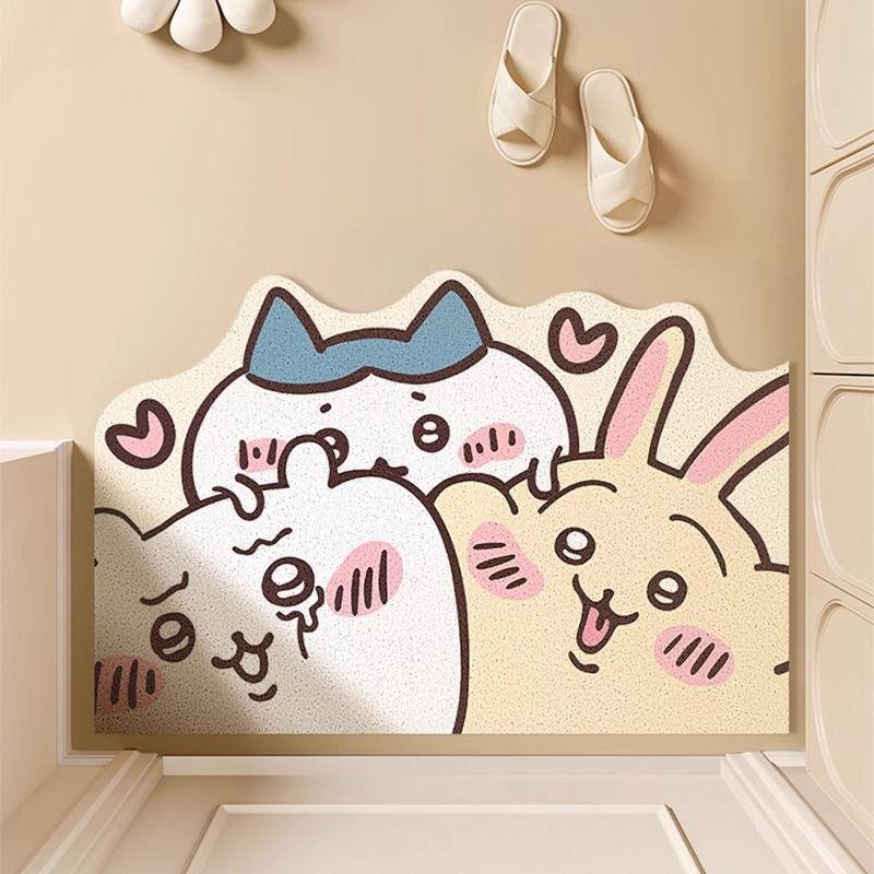 

Коврик для дома с рисунком из мультфильма «Усачи», шелковое кольцо для двери, дверь, можно протирать, мыть, нескользящий, можно резать, коврик для ног 40 * 60Cm silk ring