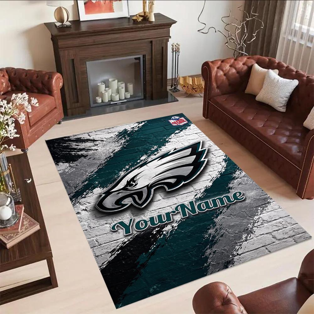 Philadelphia Eagles Customize Text Carpet Perfect For Outdoor Dormitory Dining Room Balcony Antislip Rug Anime Office Decor Best For Christmas