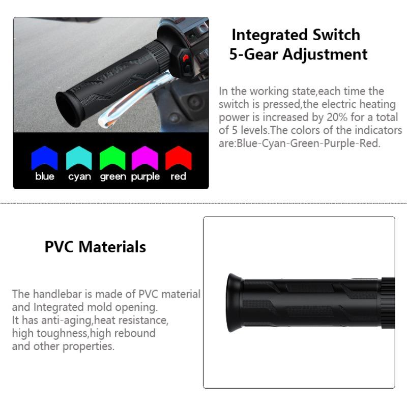 Motorcycle Electric Handlebar, Modified Handlebar Cover, Five Speed Intelligent Temperature Control, Riding Accessories, 12V