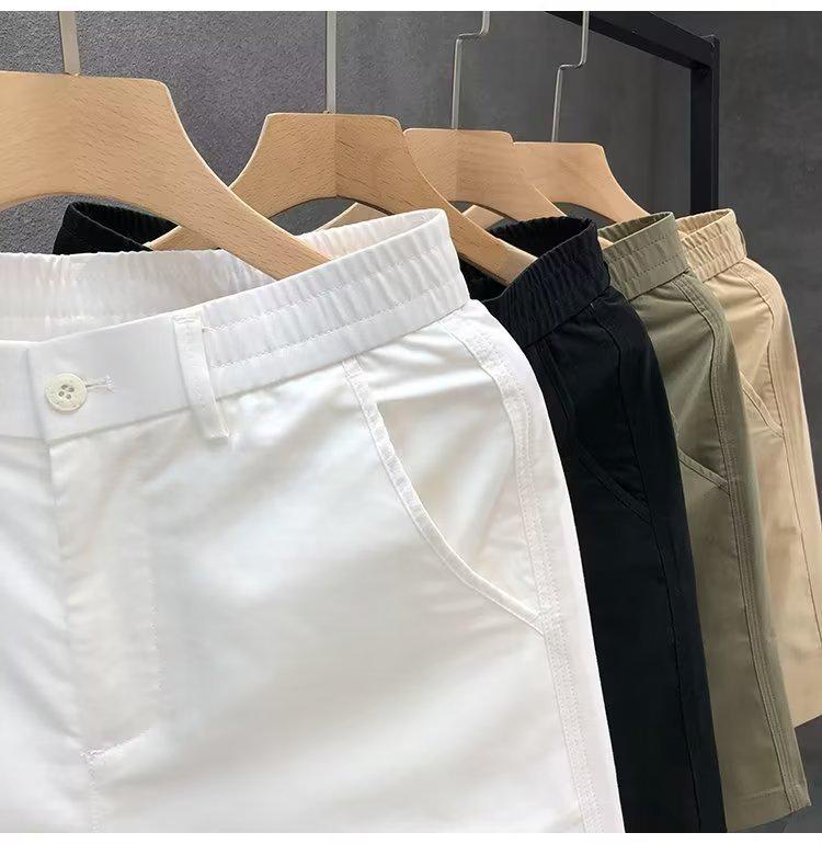 Men's Versatile White Casual Summer Shorts - Trendy, Lightweight, Straight Fit