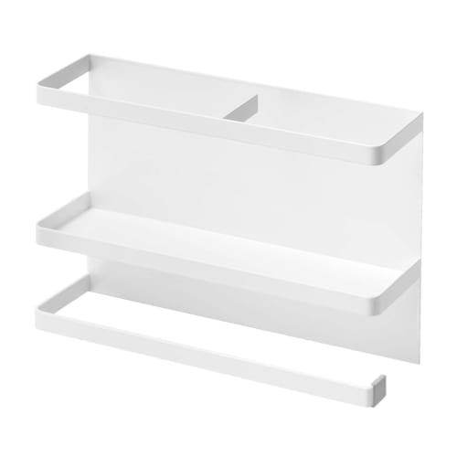 Yamazaki Magnetic Kitchen Paper & Wrap Holder, White, Approx. 29 x 8 x 20 cm, Plate, 4291