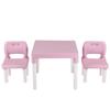 Childrens Kids Plastic Table Chair Set Lrning Studying Desk for Home Kindergarten Blue Green