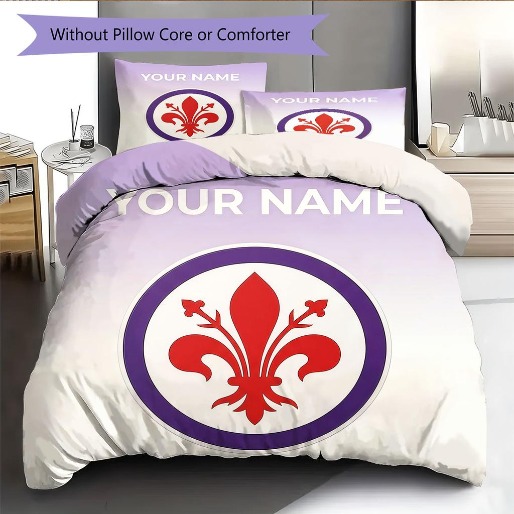 Custom Name,ACF Fiorentina Pattern Bedding Home Decoration Birthday Gift ( 1 Duvet Cover + 2 Pillowcase, Without Core),fan Merchandise.