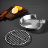 ZISIZ Piatto Rotondo in Acciaio Inossidabile da 20 cm per Grigliata BBQ con 3 Scomparti