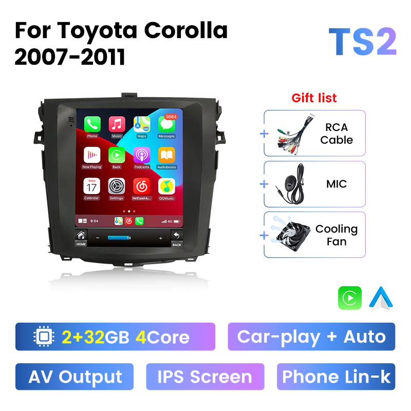 

NaviFly для Tesla с вертикальным экраном автомобильное радио для Toyota Corolla 10 E140 E150 2006-2013 Carplay мультимедийный проигрыватель навигация GPS