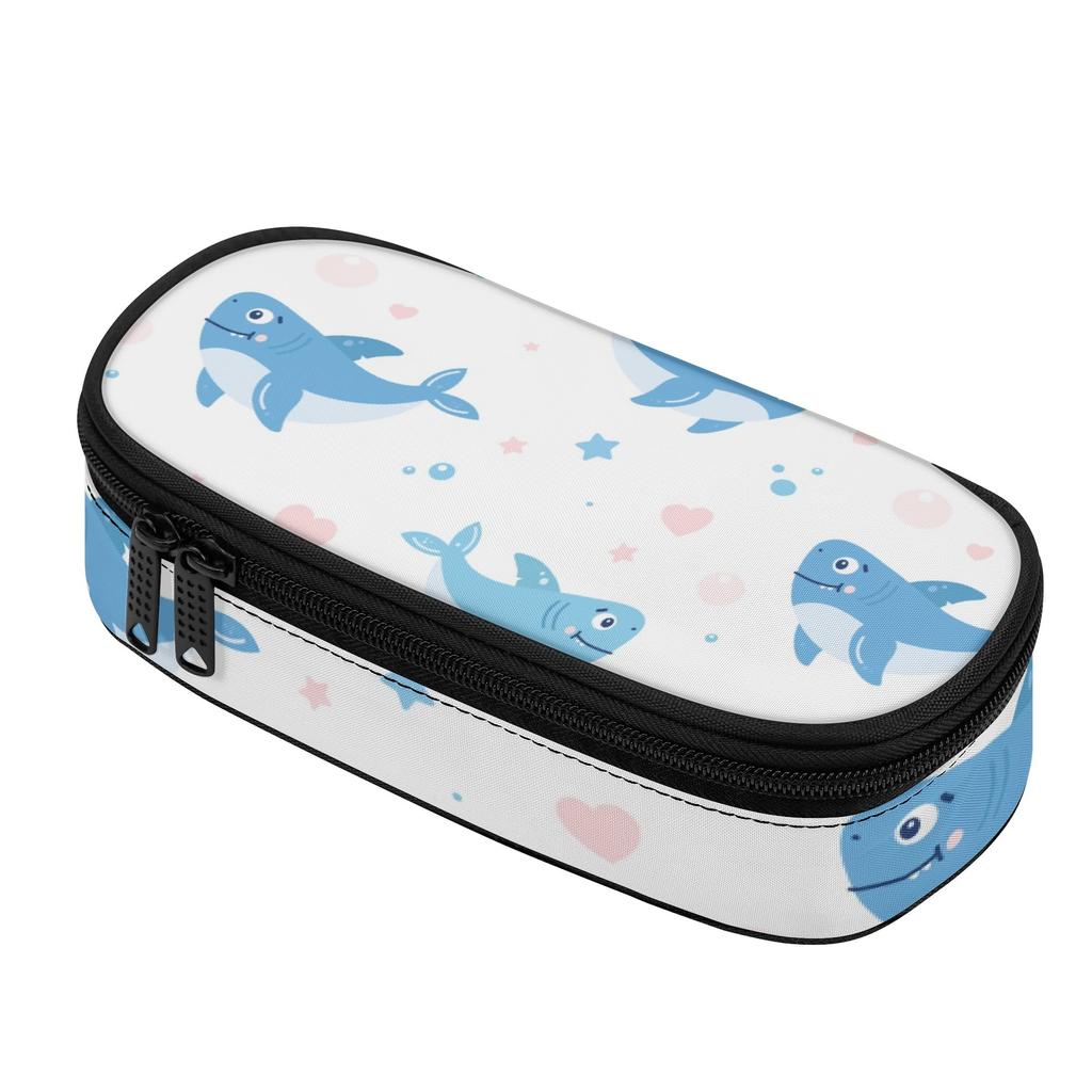 Pen Case 300D Polyester High Capacity Zipper Closure with Spacious Main Pocket Mesh Layer and Pen Slot Divider for Everyday Study