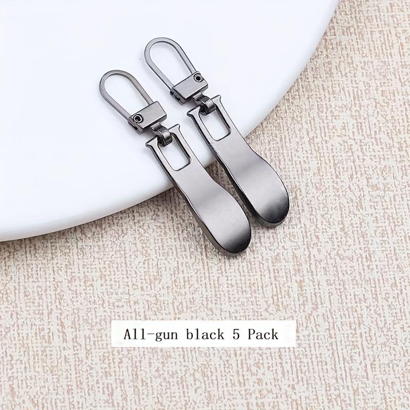 5pcs Wave-Shaped Versatile Tool-Free Metal Eyelet Semi-Automatic Pull Tab Detachable Zipper Puller Luggage Coat Clothing Shoes Boots