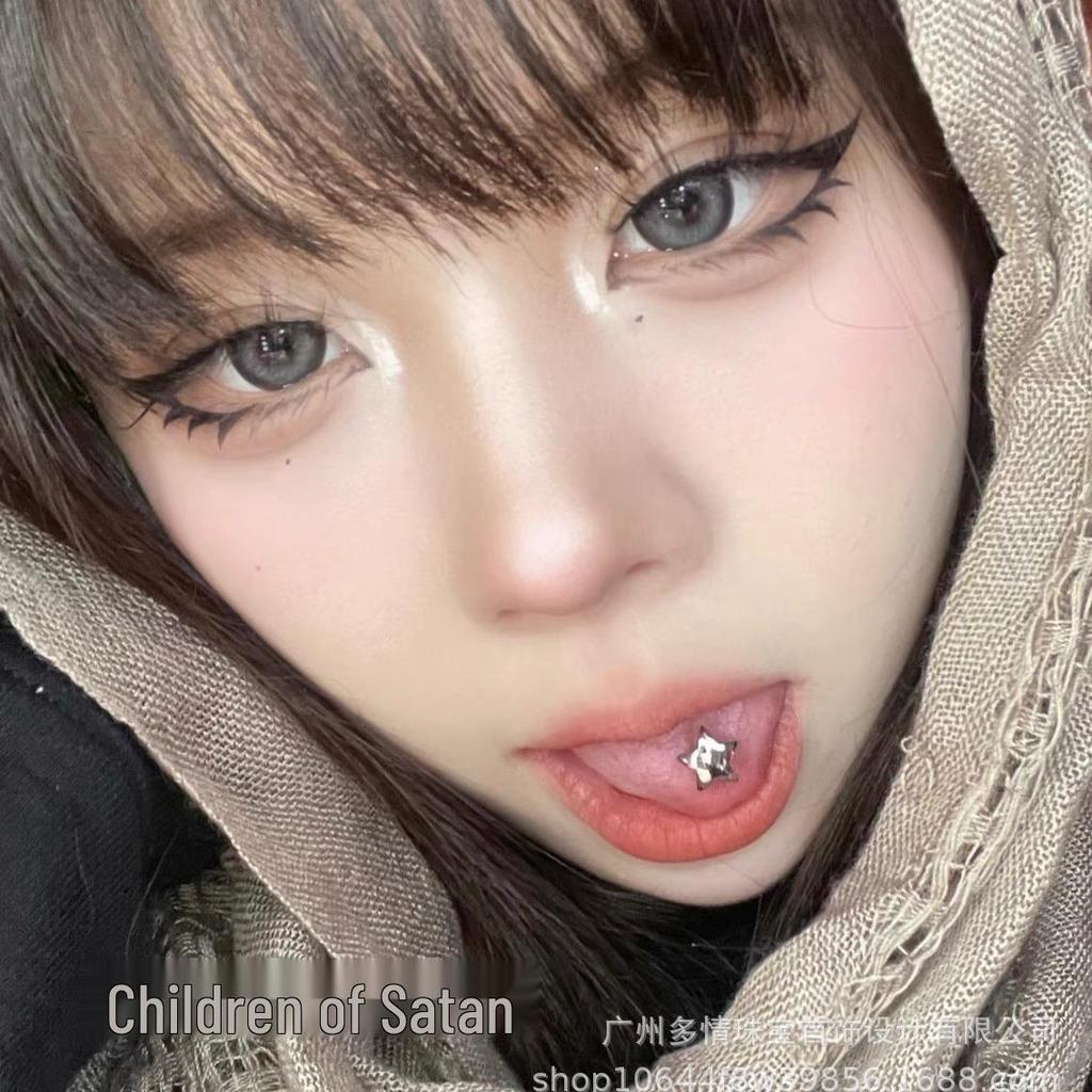 Sweet Star Titanium Tongue Ring Stud - Cool Piercing Jewelry for Girls