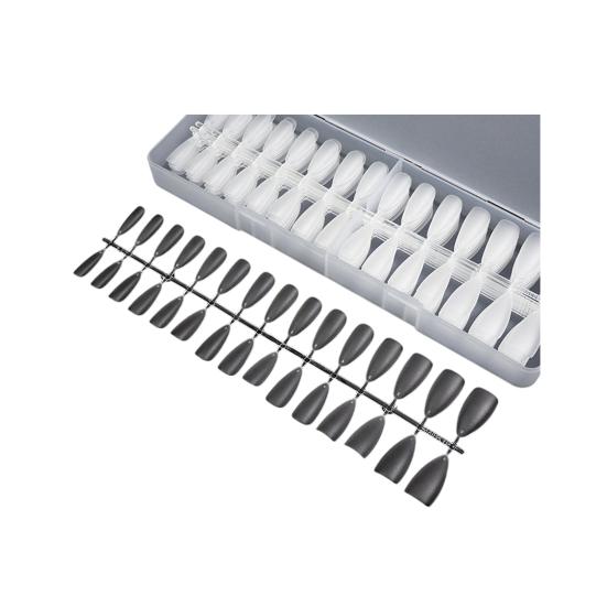 240Pcs/Set DIY Acrylic Fake Nails Double-sided Frosted Pre-Shape Square Long Nail Extensions Tips Home Salon Women Girls Full Cover Press on Nails Kit