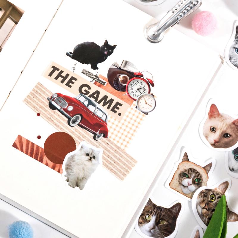 46pcs Cat Apprecia Stickers Set Mini Cute Cartoon Sticker Diary Album DIY Decoration Adhesive Gift Seal