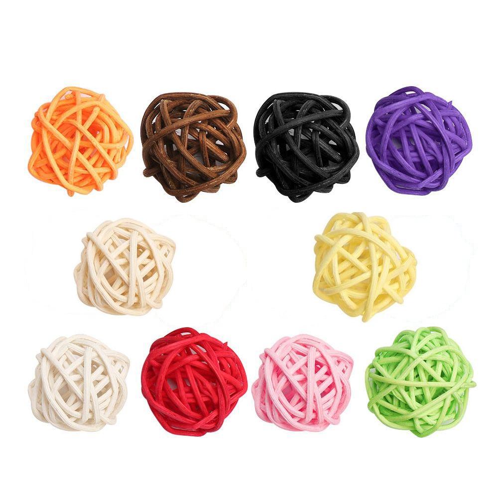 

10PCS Multicolor Artificial Rattan Ball Ball Star Xmas Tree Ornament Stage Embellishment 4cm ball-multicolor