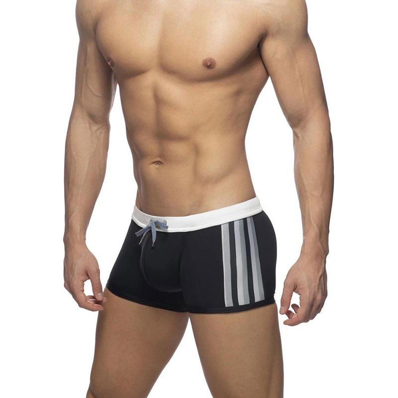 UXH Men's Side Print Square Leg Beach Boxer Swimsuit