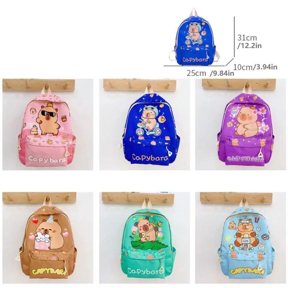 Ultra-light Children Capybara Backpack Nylon Cartoon Animal Book Bag Cute Kids   Schoolbag  Gifts