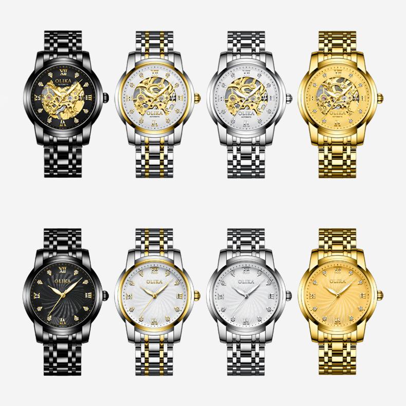 High Quality Men's Automatic Mechanical Watch Classic Stainless Steel Strap Hollow Water-Resistant Business Watch