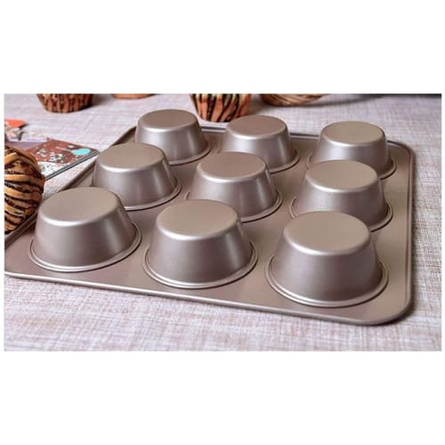 FUZHENTU Muffin Pan, 26*26*2cm, Muffin Cup Pan, Christmas Canel? Pan, Madeleine Pan, 9-Cavity Muffin Cup, Baking Pan, Cupcake Pan, Non-Stick Cake Pan