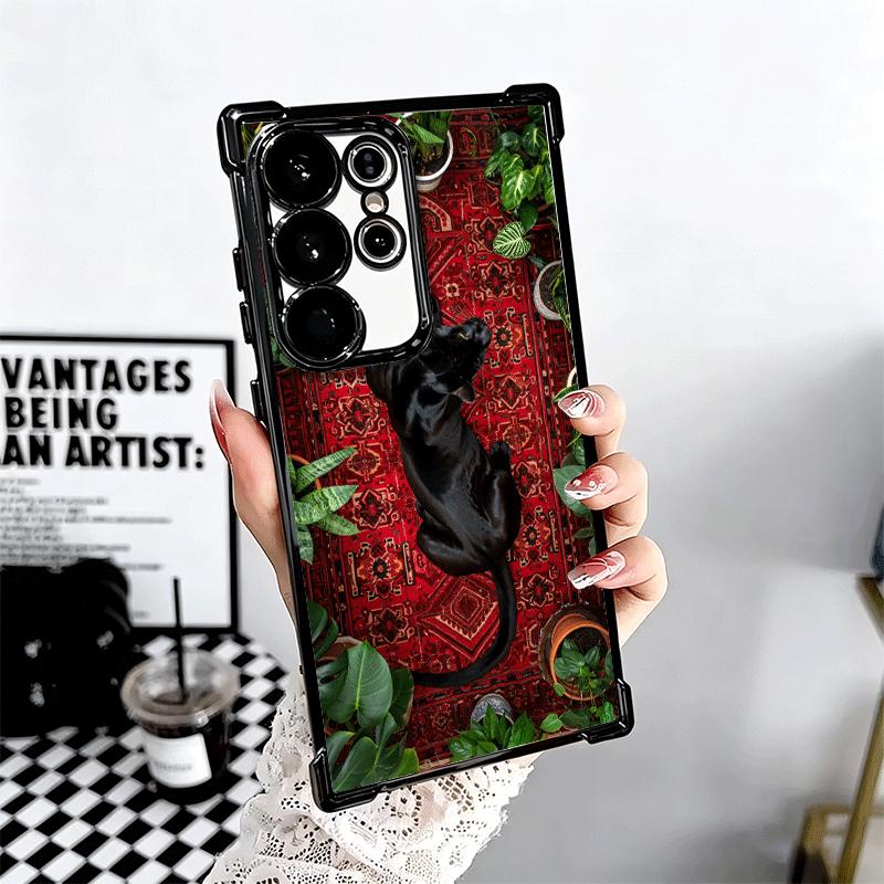 Black Panther Coole Tierbeschichtung Handyhülle Für Samsung Galaxy S24 S25 FE S26 Edge S23 Ultra S22 S21 Plus S20 Anti-Fall Airbag