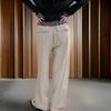 New Arrivals Open Run Women Cotton String Semi Wide Pants