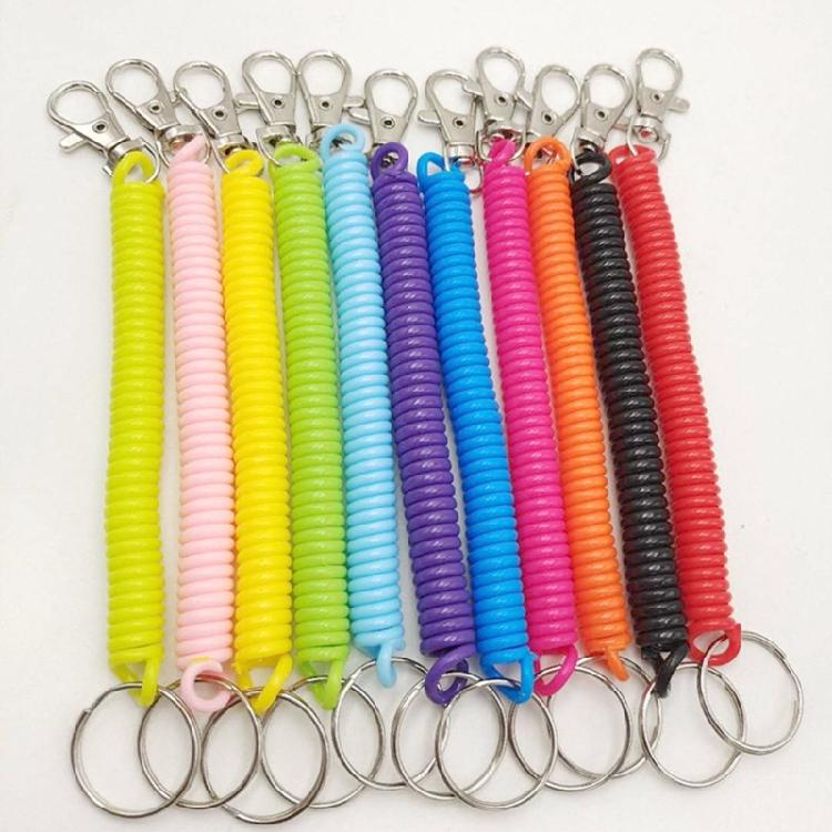 Portable Coil Springs Keychain Handmade Bag Ornament Gym Key Holder Hanging Ornament Suitable for Party Everyday Use