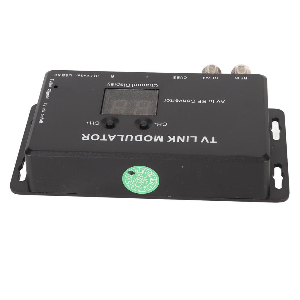 TV Link Modulator Adjustable Support PAL NTSC AV To RF Converter with USB Charge Cable for A V Source Set Top Boxes