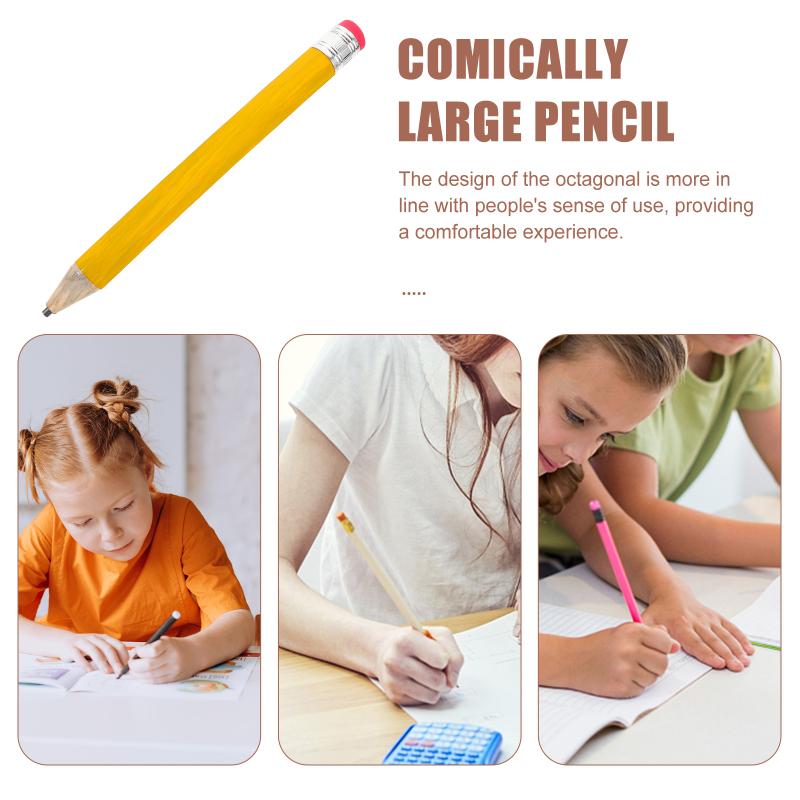 5 Pcs Wooden Large Pencil Kindergarten Pencils Big for Kids Bulk Jumbo Pens Crayon Colored Giant Crayons