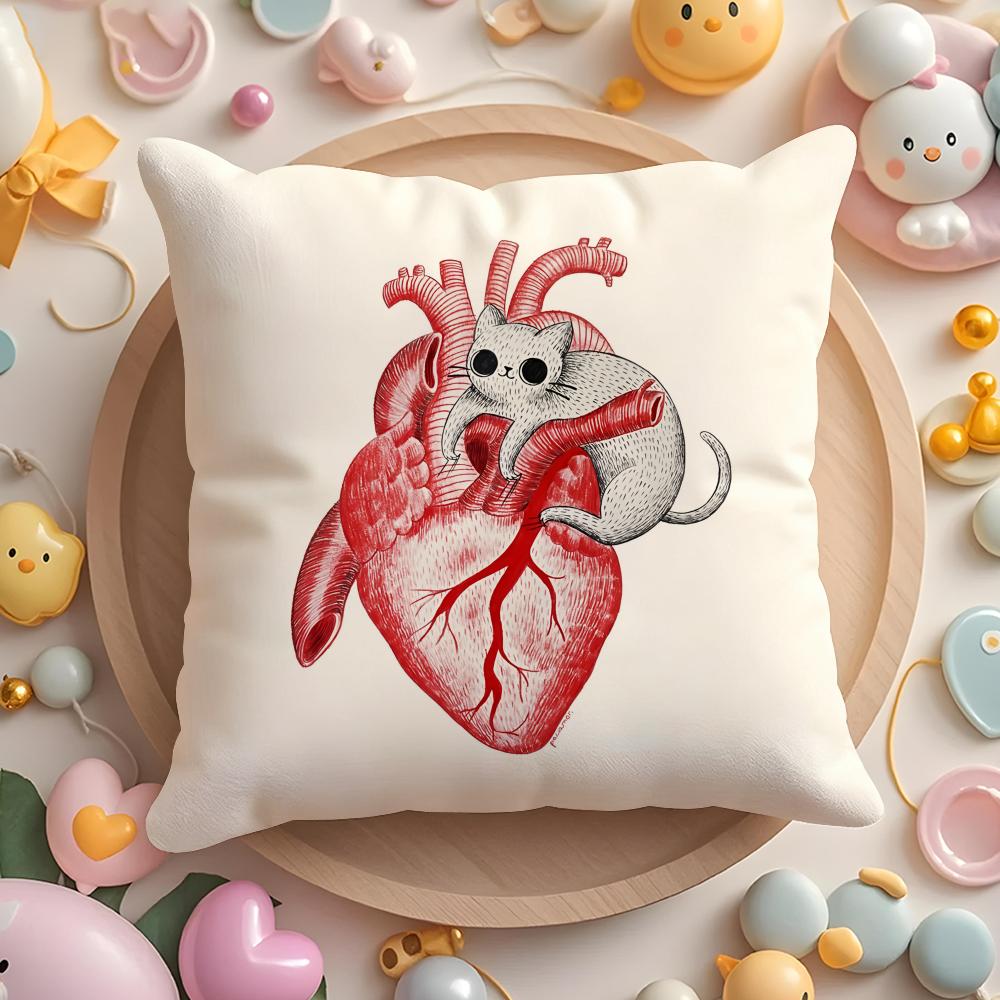 

Heart art Cushion Cover Short Plush DoubleSided Printing Home Machine Washable in Warm Winter Pillow Cover 40x40cm 16x16in