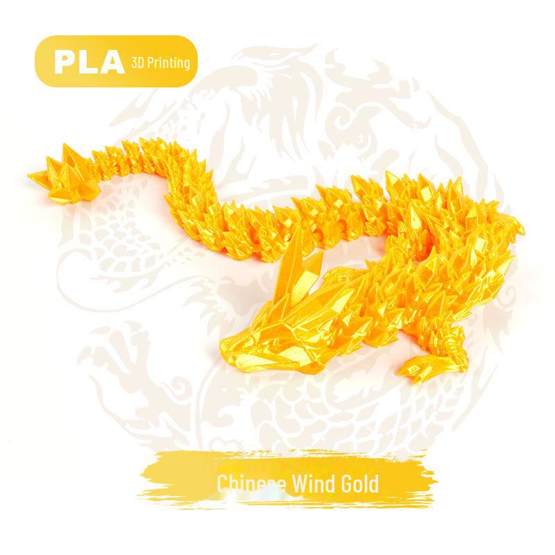 "Handcrafted 3D Printed Crystal Dragon Ornaments - Chinese Dragon & Dragon Egg Toys"