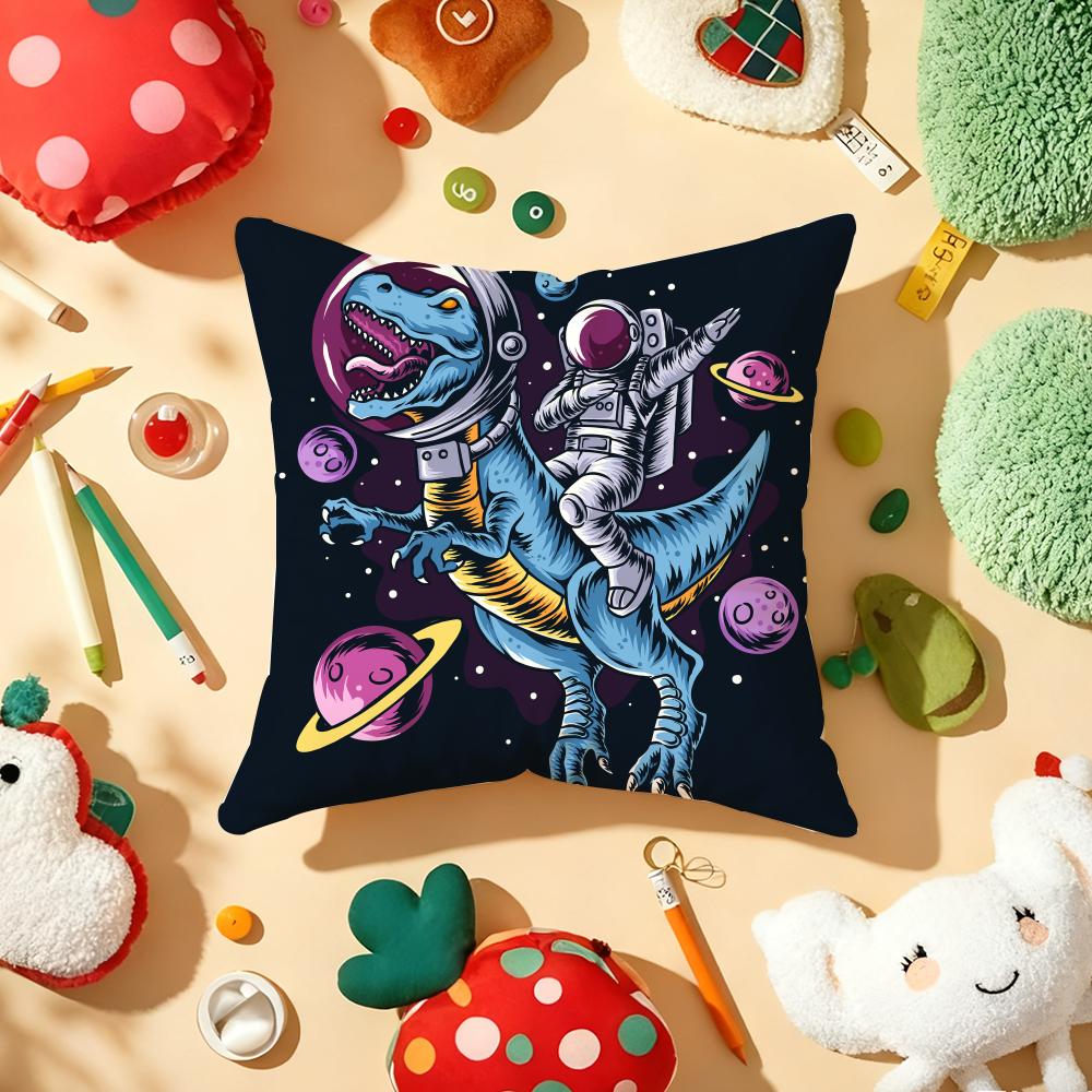 Astronaut Spacewalk Exploration Cushion Cover Plush Fabric Soft DoubleSided Printed Sofa Warm Winter Home Gift Pillow Cover