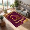Brisbane Broncos Kristall-Samt-Teppich, Personalisierte rutschfeste Fußmatte mit individuellem Namenstext für Heimdekoration, Geschenk