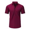Heren Kortmouwig Effen Non-Iron Kreukvrij Grote Maat Business Casual Overhemd