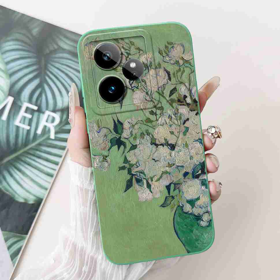 For Realme GT 7 5G 6.78" Case RMX5061 Cartoon Panda New Flower Collection Soft Silicon Cover For Oppo Realme GT7 5G Phone Shell