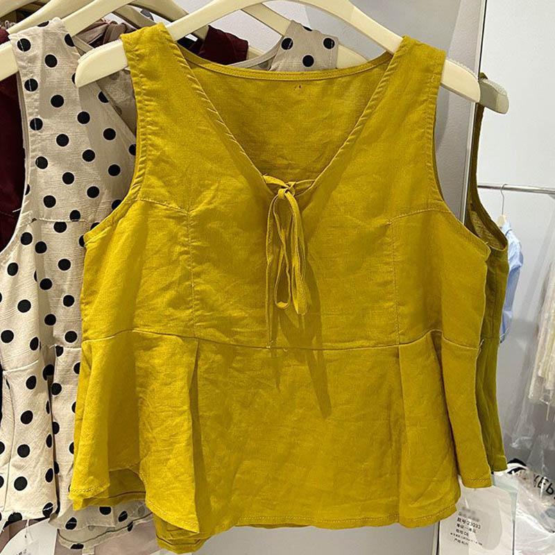 Vest for Women Summer Loose Sleeveless Tops Vest Casual Sleeveless Solid Color Camisole Vest