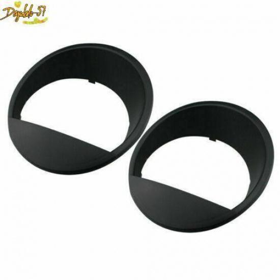 2PCS For 07-16 Jeep Wrangler JK Black Bezels Front Light Headlight Trim Cover