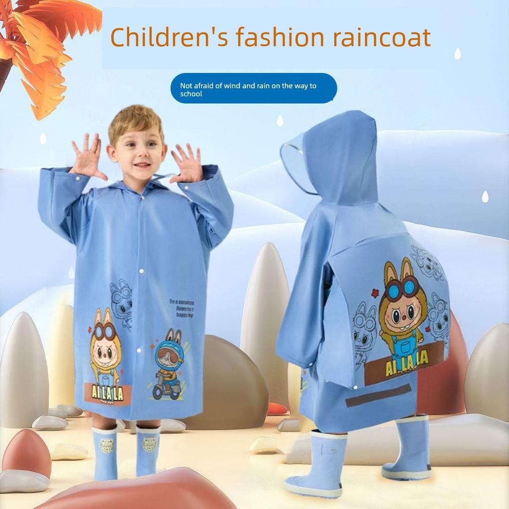 Children's Raincoat for Girls, Kindergarten Kids, with Backpack Space, Waterproof Rain Poncho for Older Kids, New Model