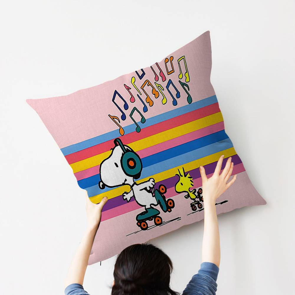 Cartoon S-SnoopyS Dog Cushion Cover Car Throw Pillow Case For Sofa Car Christmas Gift 40x40cm 45x45cm